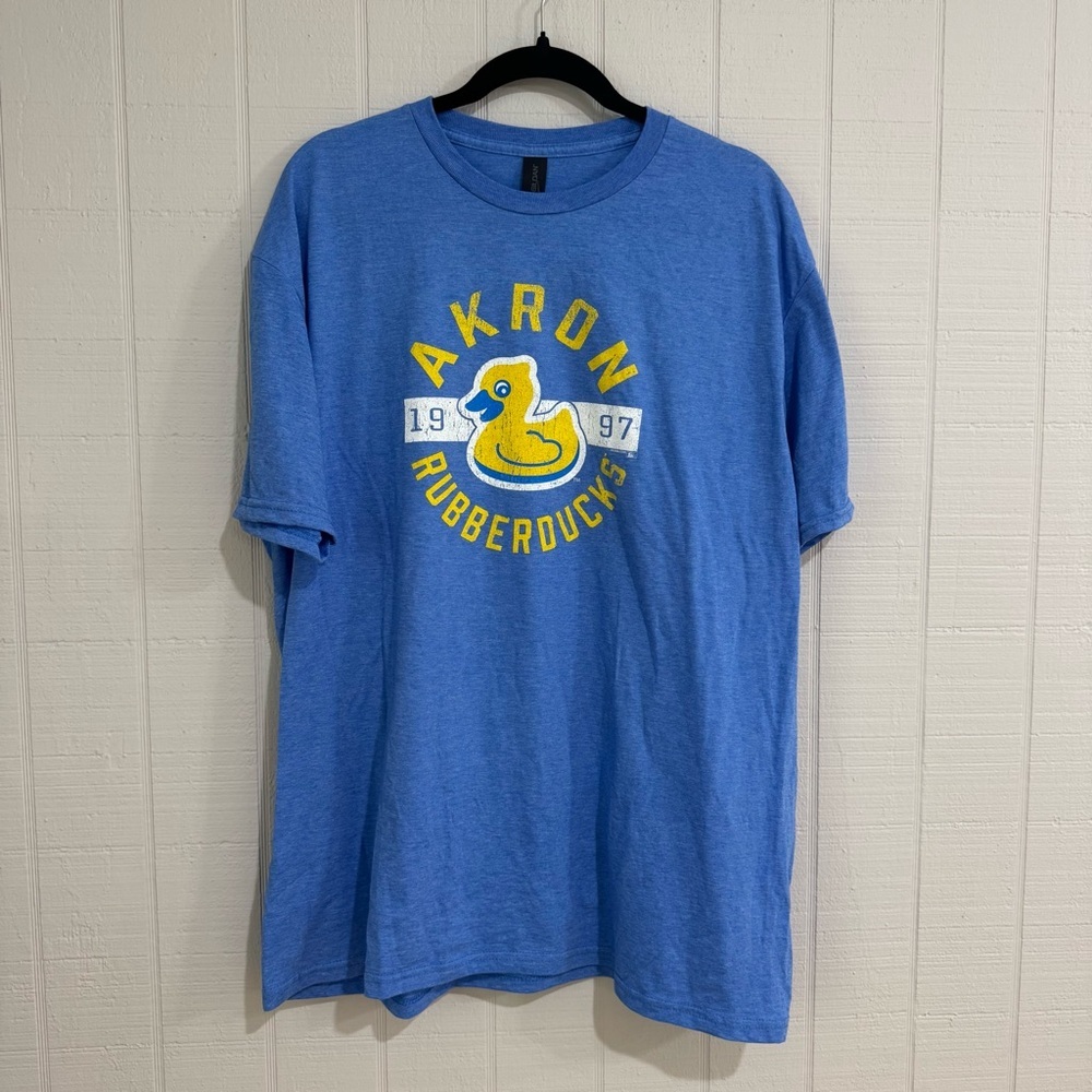 Gildan Men’s Softstyle Blue Akron Rubberducks Baseball T-Shirt Sz 2XL NWT - Picture 2 of 6